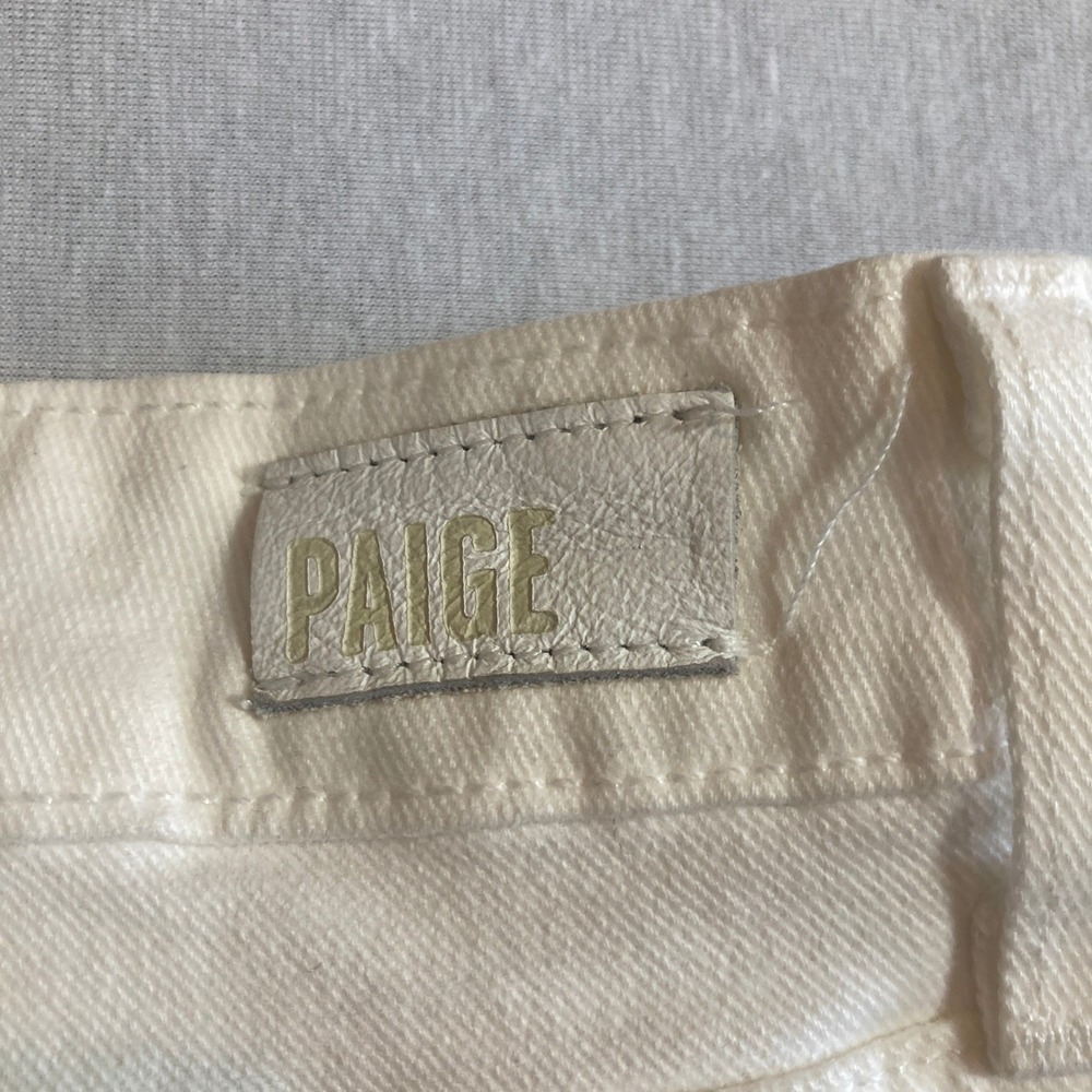 Paige Verdugo Ultra‎ Skinny Jeans 28 (Fit 34 Waist) Optic White Distressed W1454 - Picture 15 of 16